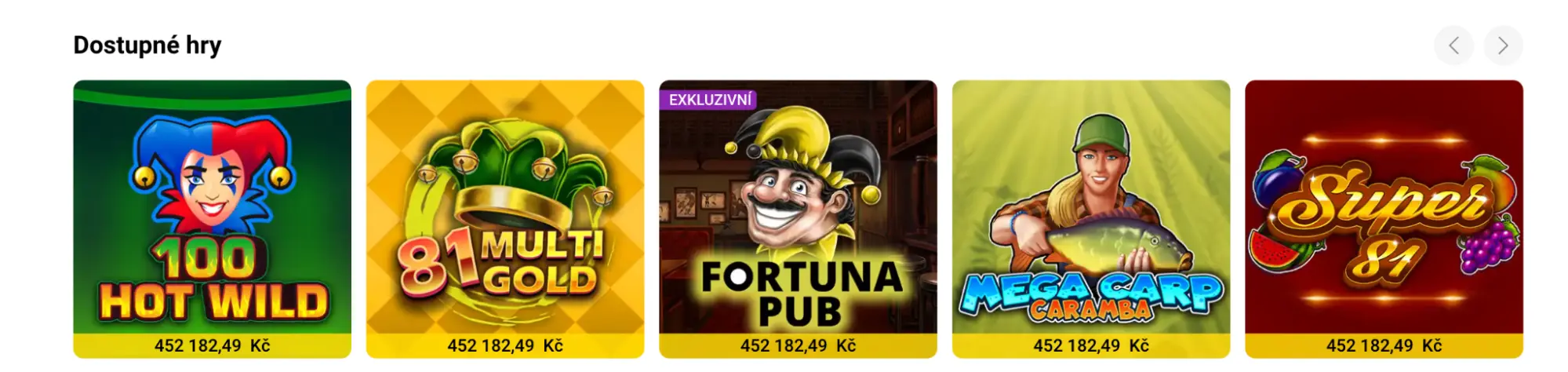 Fortuna casino hry – vyzkoušej 100 Hot Wild, 81 Multi Gold, Fortuna Pub a další automaty Výběr dostupných her ve Fortuna casinu – automaty 100 Hot Wild, 81 Multi Gold, Fortuna Pub, Mega Carp Caramba a Super 81